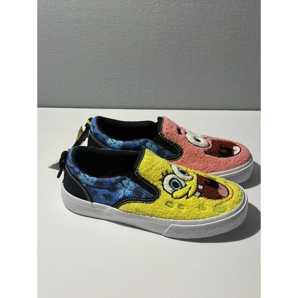 NWT Fleece Sz 2 SpongeBob SquarePants & Patrick Slip on Shoes. Unique NWT